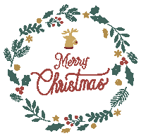 Merry Christmas Reindeer Sticker