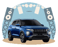 Driving Blue Car Sticker by Hyundai Motors Indonesia