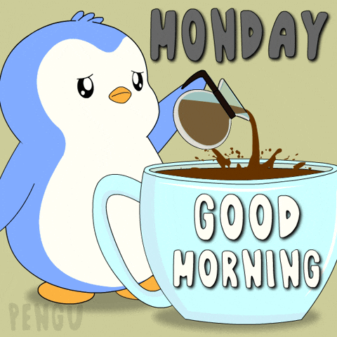 Monday Morning Coffee GIF by Pudgy Penguins