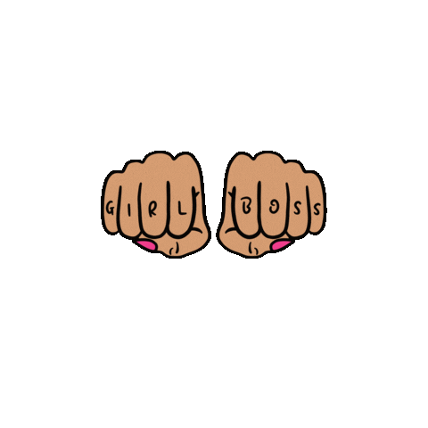 kraedesigns boss girlboss girl boss fists Sticker