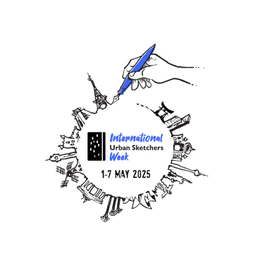 Usk Sticker by Urban Sketchers