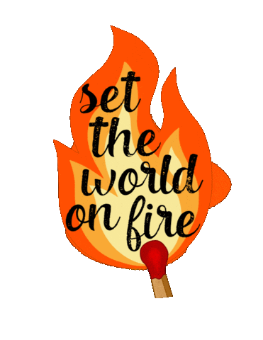 Change The World Fire Sticker by Bespattered Facade