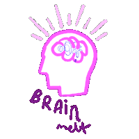 Brain Melting Sticker by Selen Kilinc