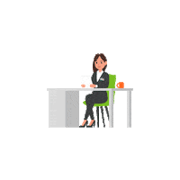 QF overworked working girl qf busy day Sticker