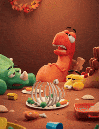 Gathering Dinner Table GIF by Claynosaurz