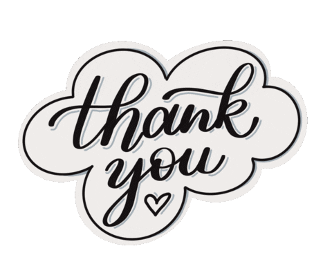 Black And White Thank You Sticker