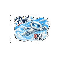 Flying Cartoon Character Sticker by Digi 995
