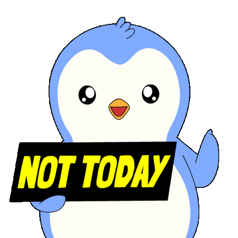 Deny No Thank You Sticker by Pudgy Penguins