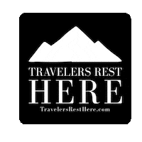 travelersresthere logo black road south carolina Sticker
