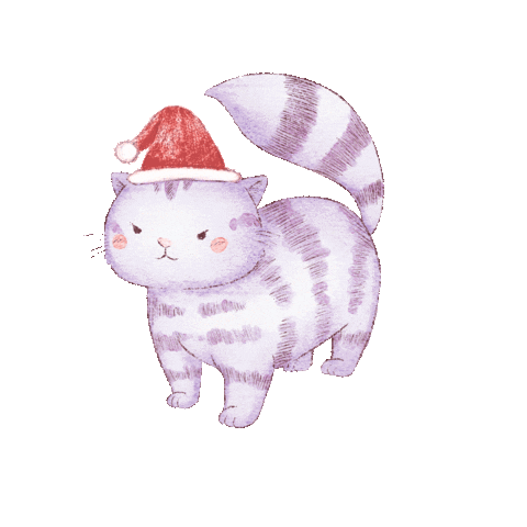 Merry Christmas Cat Sticker