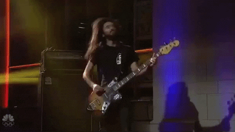 rock and roll hair flip GIF by Saturday Night Live