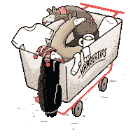 hangertips llama shopping cart llamas carrito Sticker