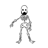 leliomesmo halloween esqueleto engracado caverinha Sticker