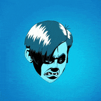 goldenwolf psychedelic skull panic freaky GIF