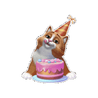 Happy Birthday Cat Sticker by VOKI Games