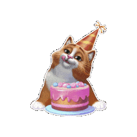 Happy Birthday Cat Sticker by VOKI Games