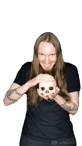 Riseofkronos giphyupload scary metal skull Sticker