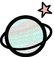 saturn papelaria Sticker