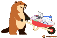 Working On My Way Sticker by WorkBeaver