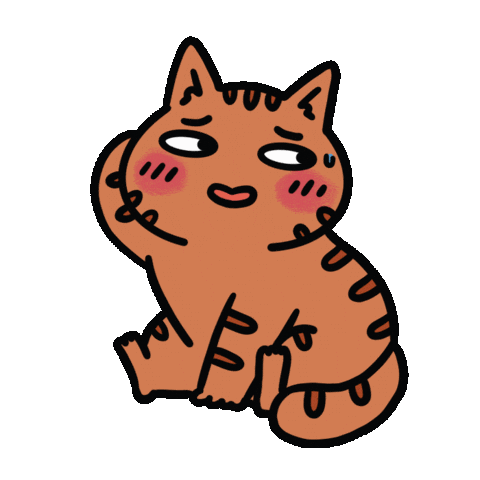 Embarrassed Catandcat Sticker by Cat and Cat Comics