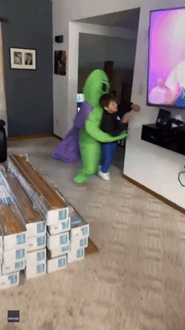 Alien Abduction Halloween GIF by Storyful
