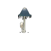 EssieBear blue forest ink mushroom Sticker