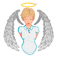 Rakintsev girl angel blonde halo Sticker