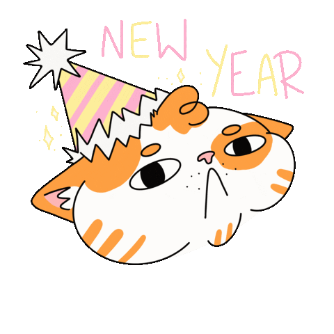 New Year Cat Sticker