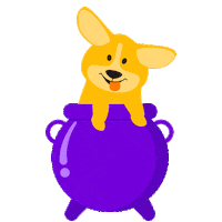 meupetdissebr dog halloween puppy witch Sticker