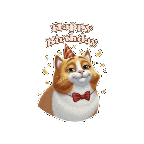 Happy Birthday Cat Sticker by VOKI Games