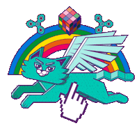 VidamStudio cat illustration kawaii rainbow Sticker