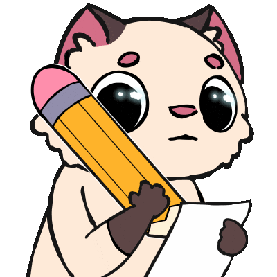 Cat Escribir Sticker
