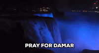 Niagara Falls Lights Up Blue for Damar Hamlin