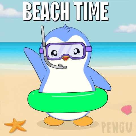 Beach Swimming GIF by Pudgy Memez