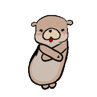 ottieandotter happy happy dance otter bf Sticker