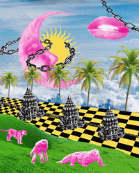 lemosrockstar beach nft moon lips GIF