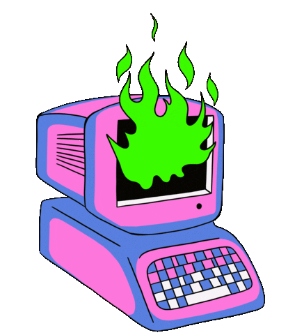 Burning Green Fire Sticker