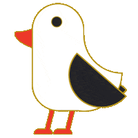 Beach Seagull Sticker by Madamelamouette