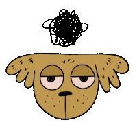 sketchyslope dog coffee mood mad Sticker