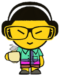 geneocc anime cartoon coffee fly Sticker