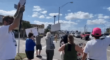 Crowd Gathers to Support Abortion Rights in Stuart, Florida