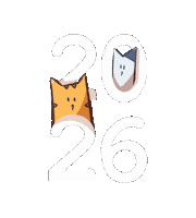 Happy New Year Kitty Sticker