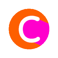 Pink Orange Sticker
