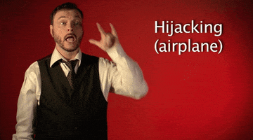 sign language airplane hijacking GIF by Sign with Robert