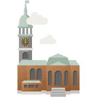 Clock Tower Church Sticker