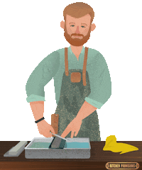 Tom Sharpening Sticker by Kitchen Provisions