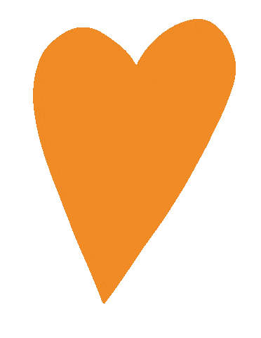 Heart Orange Sticker by Daniela Nachtigall