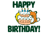 thewoobles kawaii birthday fox happy birthday Sticker