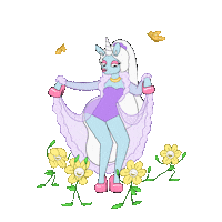 Butterflies Happy Dance Sticker by Glow The Unicorn