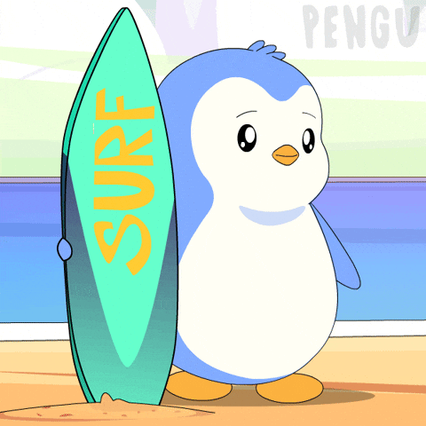Beach Day Hello GIF by Pudgy Penguins